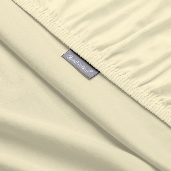 Schlafgut Spannbettlaken Mako-Jersey aus 100% Baumwolle, Bettlaken, Mako-Jersey, Gummizug: rundum, (1 Stück), für Matratzen bis 20 cm Höhe, in 90x200, 140x200 oder 180x200 cm Bild 2