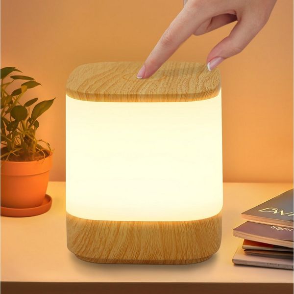 ZMH LED Tischleuchte mit 3 Farbtemperatur Nachttischlampe Akku 3600mAH USB Aufladbar Flur, Augenschutz, Einfache Installtion, LED fest integriert, 3000-6500K, mit 3 Farbtemperatur&Timing Funktion Nachttischlampe für Schlafzimmer