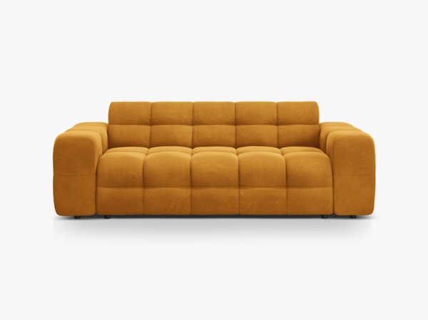 Micadoni Sofa Kendal 3-Sitzer Samt Senf