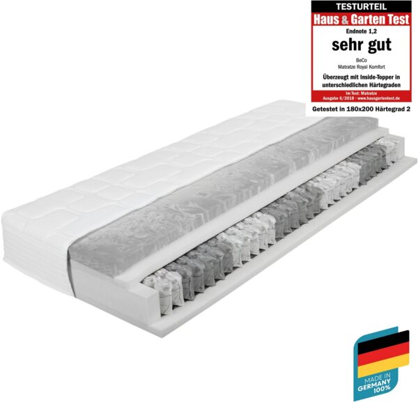 Taschenfederkernmatratze Royal Komfort KS, mit integriertem Topper, Beco, 26 cm hoch, komfortable Matratze in 90x200, 140x200 cm und weiteren Größen Bild 5