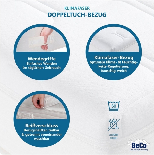 Taschenfederkernmatratze Royal Komfort KS, mit integriertem Topper, Beco, 26 cm hoch, komfortable Matratze in 90x200, 140x200 cm und weiteren Größen Bild 2