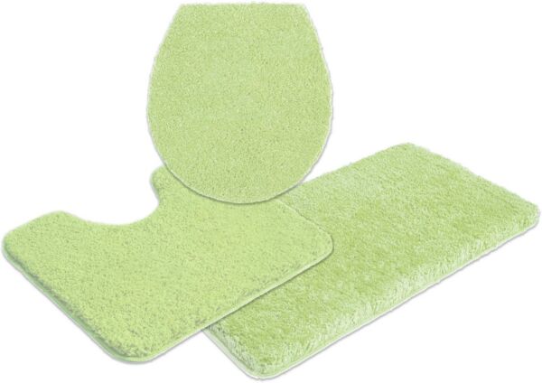 OTTO home Badematte Sanremo, Badvorleger, Badezimmer Teppich, sehr weich, Höhe 30 mm, rutschhemmend beschichtet, schnell trocknend, fußbodenheizungsgeeignet, Polyester, rechteckig, 3-tlg. Stand-WC Set, Badteppich, unifarben, rechteckig, rund & als 3-tl...