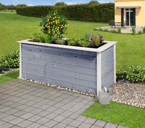 WEKA Profi-Hochbeet 669 C Hochbeet aus Holz in Grau Juwel Pflanzenaufzucht