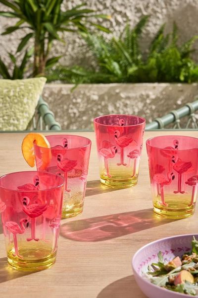 Next Tumbler-Glas Flamingo Picknick-Trinkgläser, Polyacryl, 4er-Set, 1-tlg, Polyacryl