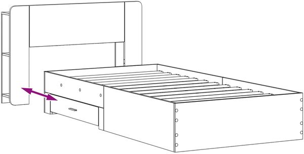 vidaXL Bettgestell mit Stauraum Grau Sonoma 80 x 200 cm Holzwerkstoff 3433704 Bild 8