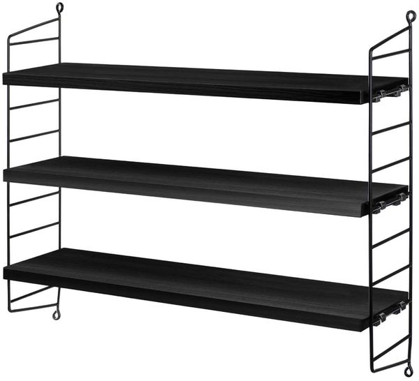 String Pocket Wandregal Holz Esche schwarz/Schwarz