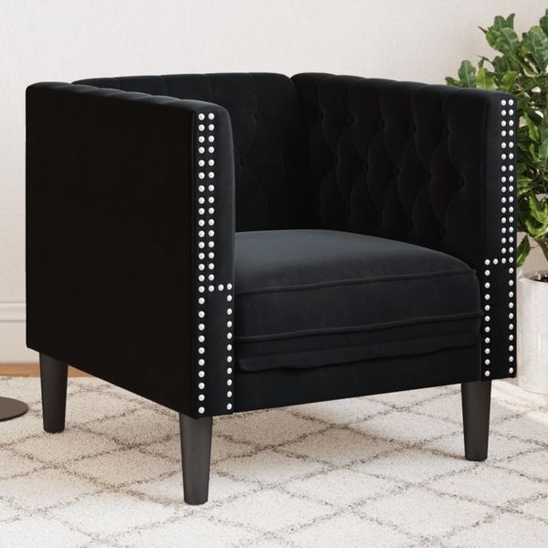 vidaXL Chesterfield-Sessel Schwarz Samt 372678