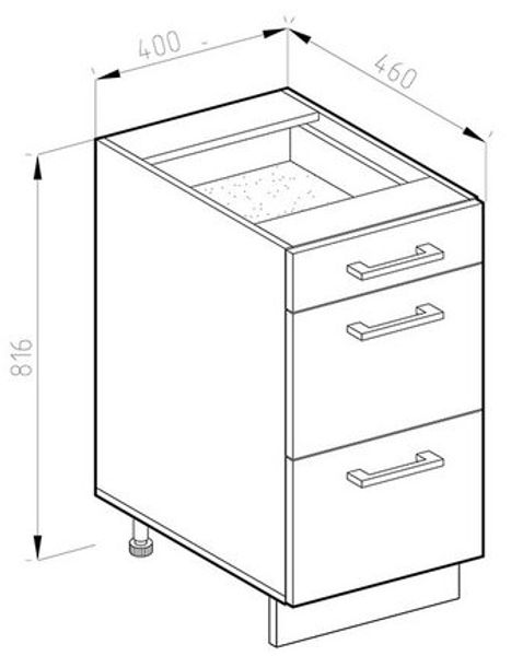 Vicco Küchenschrank Küchenzeile R-Line, Anthrazit Hochglanz, Schubladenunterschrank 40 cm, ohne AP Bild 4