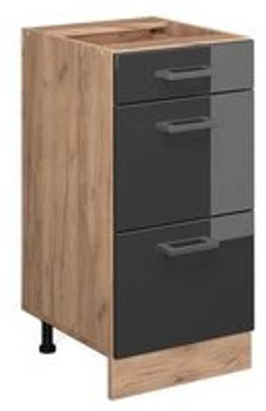 Vicco Küchenschrank Küchenzeile R-Line, Anthrazit Hochglanz, Schubladenunterschrank 40 cm, ohne AP Bild 6