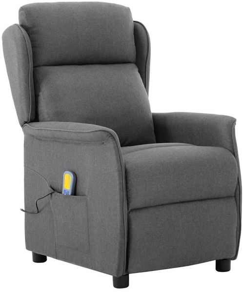 vidaXL Massagesessel mit Kissen Hellgrau 93,5 x 67,5 x 101,5 cm Stoff 348349