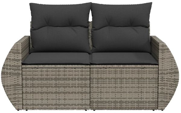 vidaXL Gartensofa 2-Sitzer mit Kissen Grau Poly Rattan 366142 Bild 4
