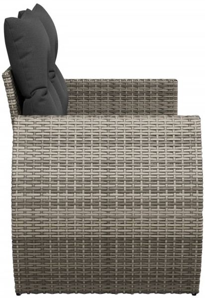 vidaXL Gartensofa 2-Sitzer mit Kissen Grau Poly Rattan 366142 Bild 5