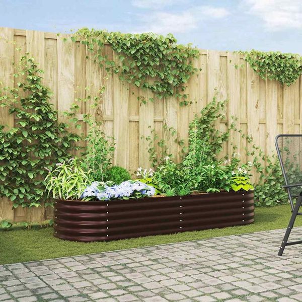 vidaXL Hochbeet Braun 240 x 80 x 44 cm Stahl 42008139