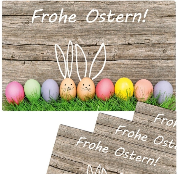 matches21 HOME & HOBBY Platzset Abwaschbare Tischsets 4er Set Frohe Ostern Osterhasen, (4-St), Platzsets als Tisch-Untersetzer und Tisch-Deko für Esstisch Teller