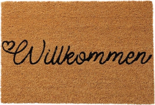 BOLTZE Fußmatte Fußmatte WILLKOMMEN natur mit schwarzer Schrift 60x40cm Kokosfaser und