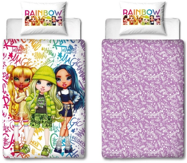 Rainbow High Bettwäsche-Set – 140x200 cm Bettbezug und 60x70 cm Kissenbezug für Kinder