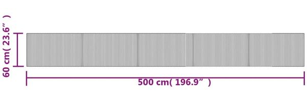 vidaXL Teppich Rechteckig Hell Natur 60x500 cm Bambus 376735 Bild 8