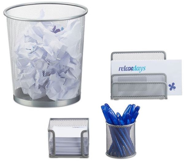 Relaxdays Schreibtisch Organizer Set, 4-teilig