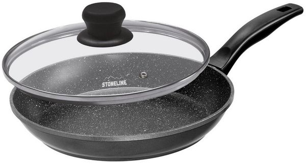 STONELINE Bratpfanne, Aluminium (Set, 2-tlg, 1x Bratpfanne, 1x Glasdeckel)