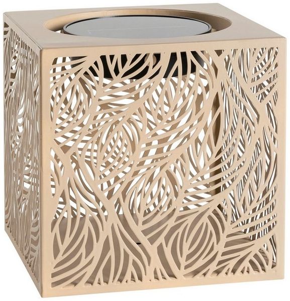 Dehner LED Solarleuchte Olea, Solar-Laterne, B20 x H20 x T20 cm, Metall & Kunststoff, Warmweiß, Dämmerungssensor, Solar