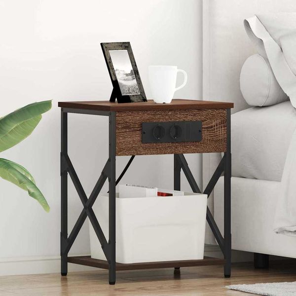 vidaXL Nachttisch Braun Eichen-Optik 41 x 31 x 51 cm Holzwerkstoff 859513