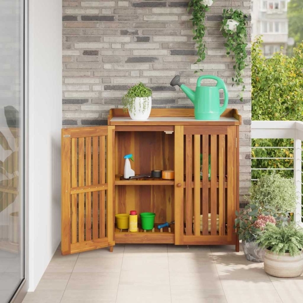vidaXL Garten-Schrank Braun 93 x 41,5 x 98 cm Massivholz Akazie 42001365 Bild 3