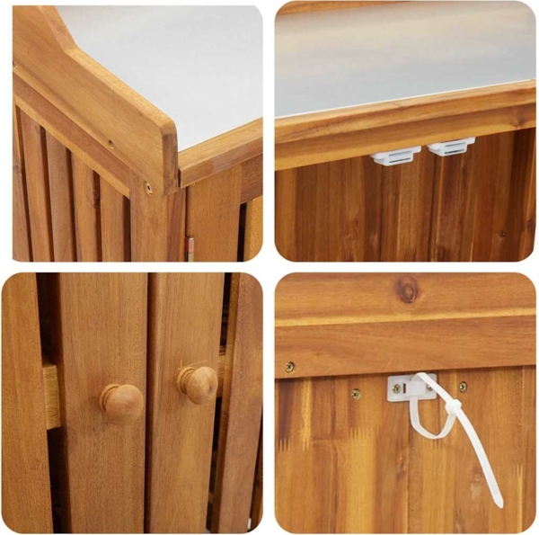 vidaXL Garten-Schrank Braun 93 x 41,5 x 98 cm Massivholz Akazie 42001365 Bild 8
