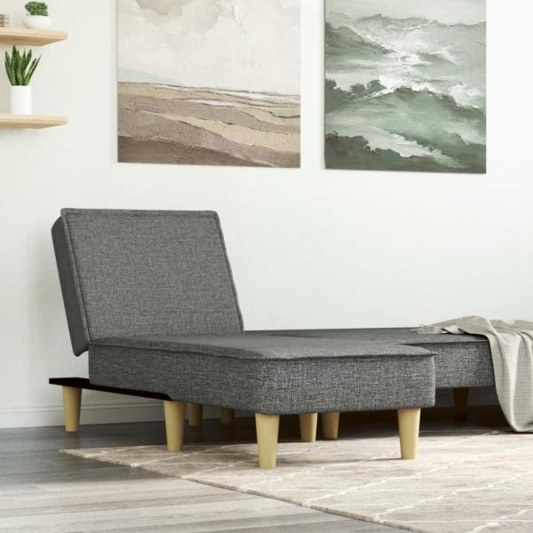 vidaXL Chaiselongue Dunkelgrau Stoff 352832