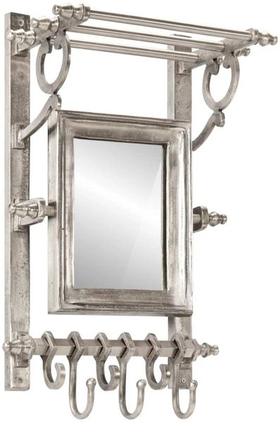 vidaXL Wandgarderobe mit Kleiderhaken Aluminium 357834
