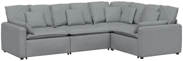 vidaXL Modulares Sofa mit Kissen Stoff Hellgrau 3321147