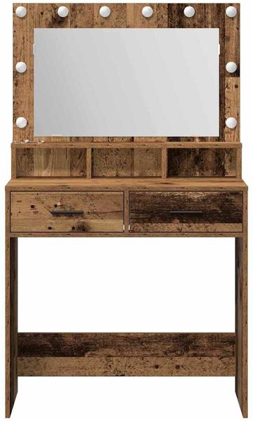 vidaXL Schminktisch mit Regal Altholz 79 x 41 x 135 cm Holzwerkstoff 865089 Bild 5
