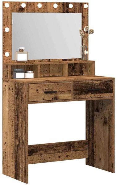 vidaXL Schminktisch mit Regal Altholz 79 x 41 x 135 cm Holzwerkstoff 865089 Bild 3