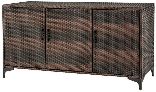 KOMFOTTEU Garten-Geräteschrank, 318L Gartenschrank Rattan, mit abnembaren Regalen