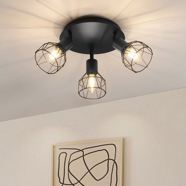 Zedelmaier Deckenstrahler Deckenleuchten 2/3/4 Flammig Deckenspots, E14/40W, ohne Leuchtmittel, ohne Leuchtmittel, Schwenkbar 350°, für Wohnzimmer Schlafzimmer Arbeitszimmer