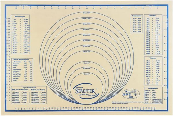 Städter Silikon-Unterlage Maxi Ausroll-, Back- und Frostermatte 62x42 cm