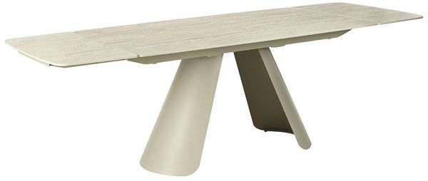 riess-ambiente Esstisch VOGUE 160-240cm champagner/beige - Keramik, Metall, ausziehbar, stil (Einzelartikel, 1-St), Praktischer Wohnzimmertisch - ideal für Familien oder Konferenzen