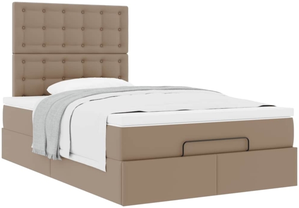 vidaXL Ottoman-Bett mit Matratze Cappuccino-Braun 120x190cm Kunstleder 3312995 Bild 3