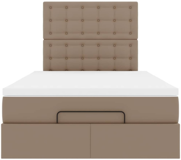 vidaXL Ottoman-Bett mit Matratze Cappuccino-Braun 120x190cm Kunstleder 3312995 Bild 6