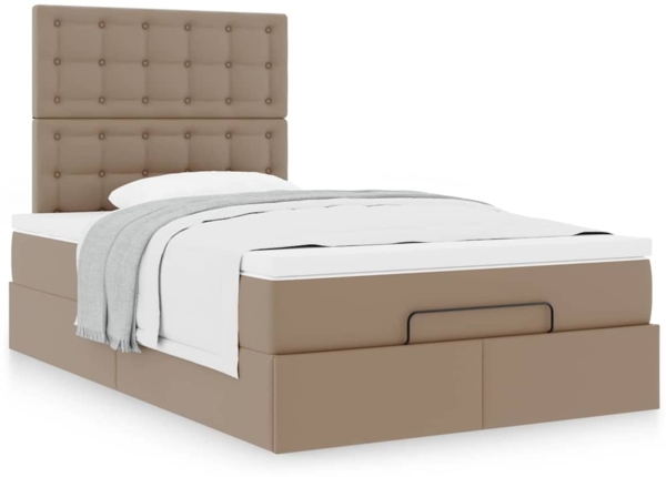 vidaXL Ottoman-Bett mit Matratze Cappuccino-Braun 120x190cm Kunstleder 3312995 Bild 4