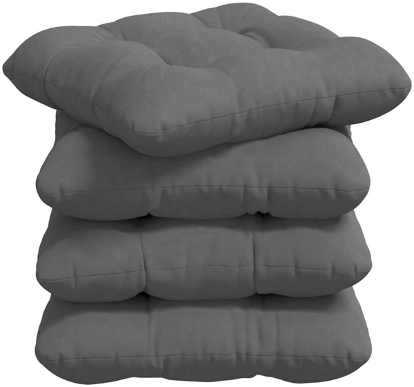 vidaXL Sitzkissen 4 pcs Dunkelgrau 40 x 40 cm Mikrofaserstoff 42015091