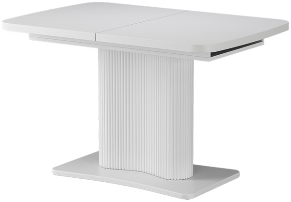 Esstisch Fenaro Weiß/Weiß 120 x 80 cm ausziehbar Vicco