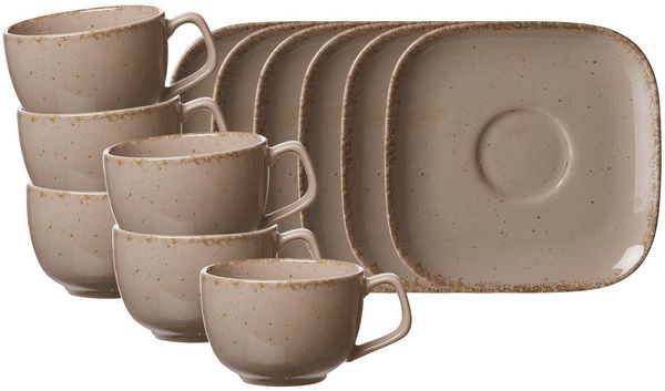 Ritzenhoff & Breker Casa Kaffeetasse mit Untertasse 6er Set - grau