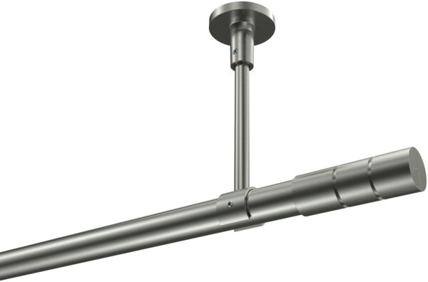 Gardinenstangen-Set Sonette Elanto 260 cm (geteilt in 2 x 130 cm), 1-läufig, 20 mm Ø Edelstahl-Optik