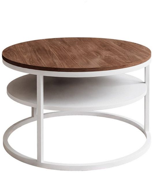 Lookway Couchtisch CIRI SLIM LOFT mit Ablage (1 Tisch), Durchmesser: ⌀ 60 cm