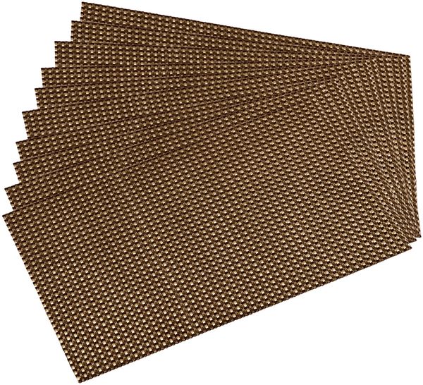 10 Platzsets aus Kunststoff, messingfarben - 43x29 cm