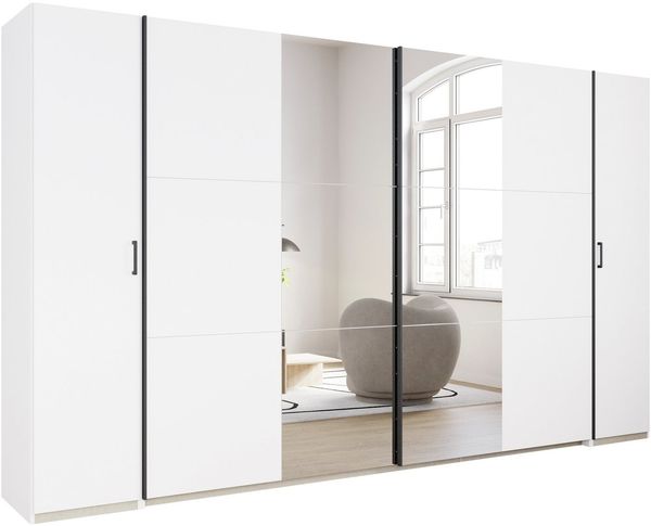 rauch Schwebetürenschrank Kleiderschrank Drehtürenschrank Schrank Garderobe KRONACH (in 3 Ausstattungen BASIC/CLASSIC/PREMIUM, Breiten 225/268/311/354 cm) Kombischrank optional mit 1 oder 2 Spiegel viele Böden MADE IN GERMANY