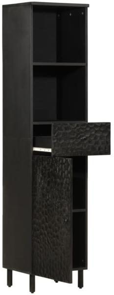 vidaXL Badschrank Schwarz 38x33x160 cm Massivholz Mango 356841