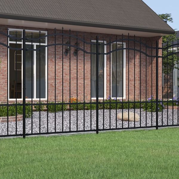 vidaXL Gartenzaun Woerden mit Speerspitze Schwarz 240 x 150 cm Stahl 151082