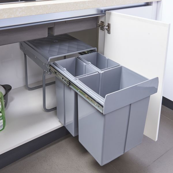 en.casa 'Froland' Einbau-Mülleimer, 40 (2x10 + 1x20) Liter