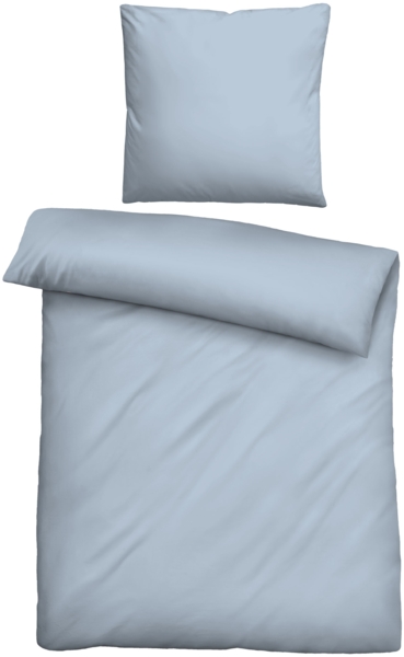 biberna Tencel-Flanell Bettwäsche 0490500 UNI, taubenblau, 1x 155x200 cm + 1x 80x80 cm